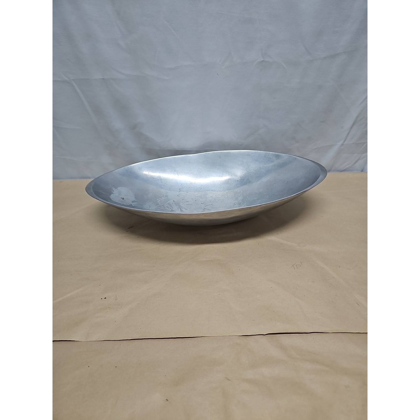 Nambe Silver Vintage 503 large 18" Oval Bowl Mid Century Aluminum Alloy