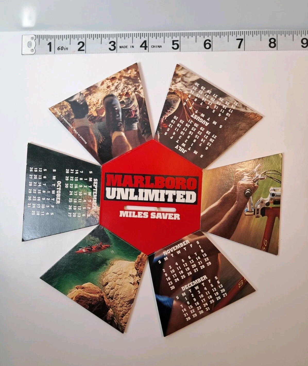 Vtg. 1995 Marlboro Unlimited Miles Saver Holder  Pop-up Calendar,  Unused Promo