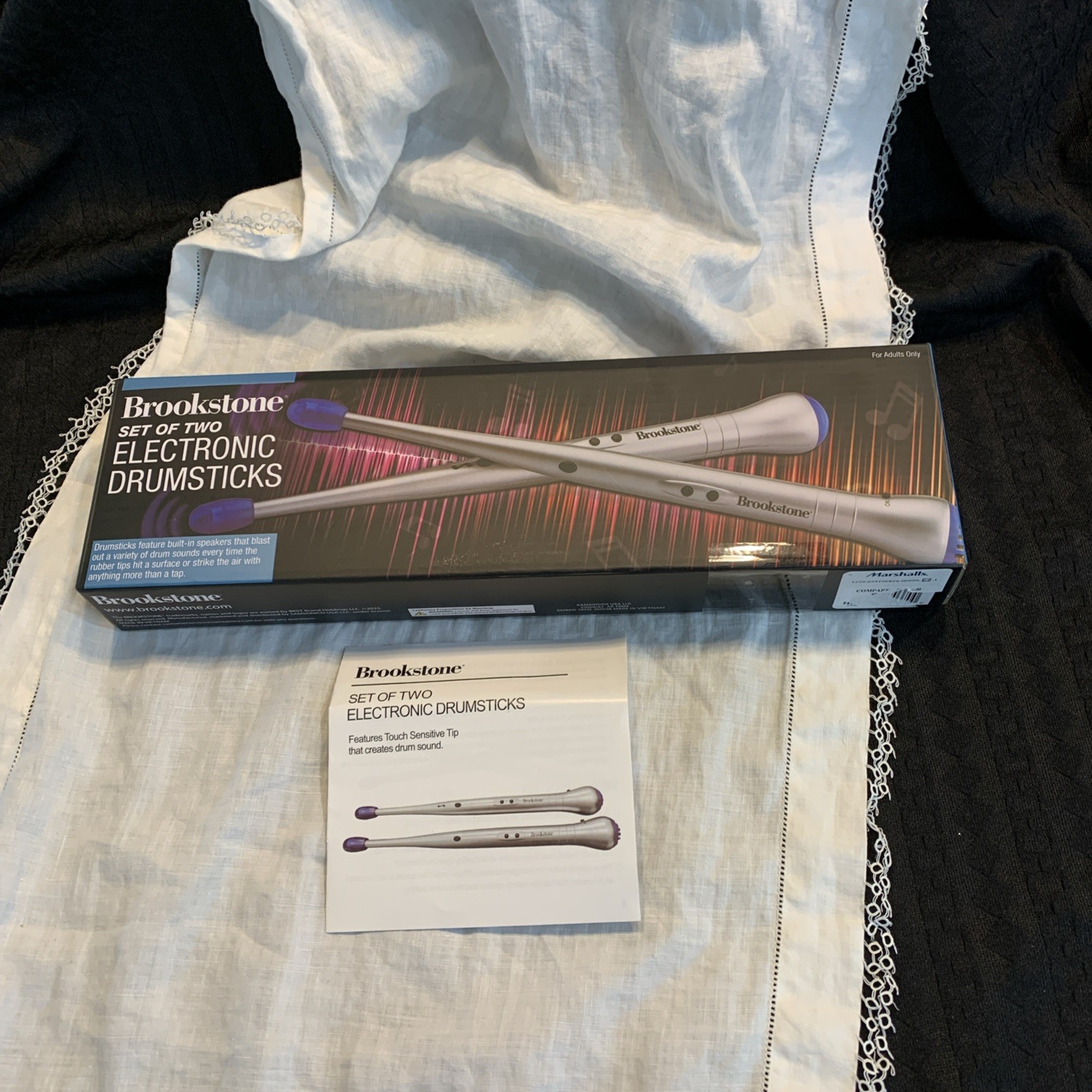 Brookstone Set of 2 Electronic Drumsticks Musical Instrument NWT in Box