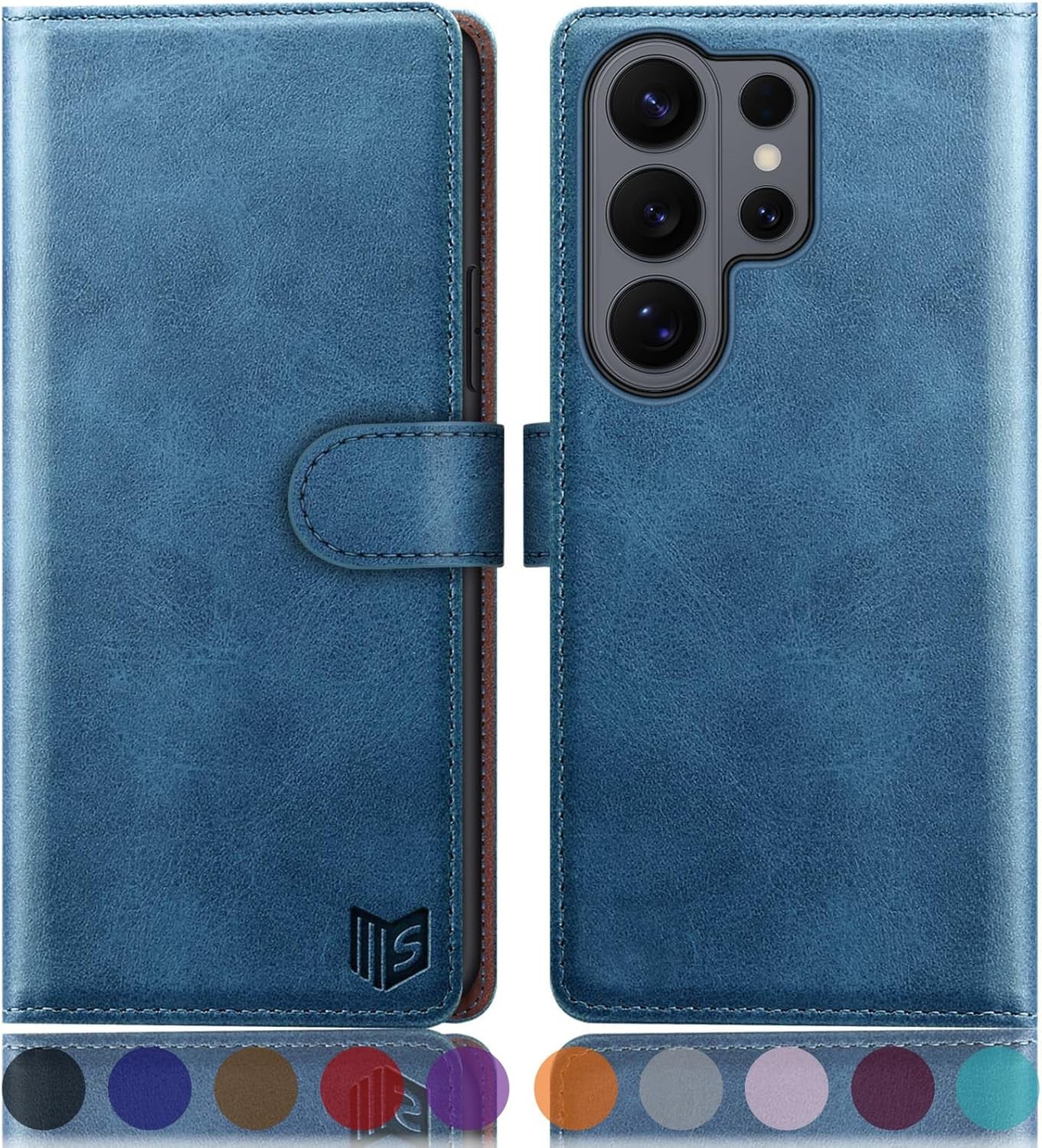 Samsung Galaxy S26 Ultra Wallet Case with RFID Blocking Credit Card Holder, Sky