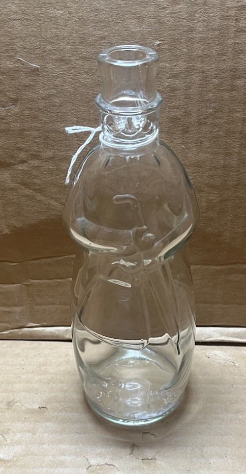 Clear Glass Woman Torso Figural Bottle Hugging Arms Novelty