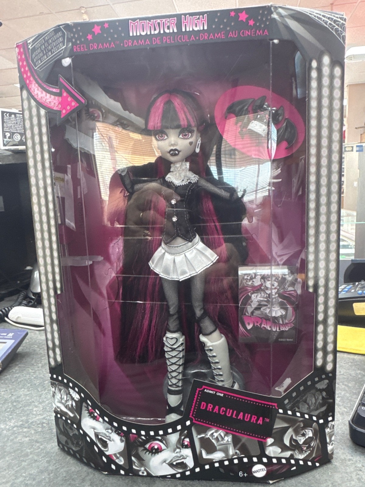 Monster High Reel Drama Draculaura Black and White Doll 2025 Mattel New Toy