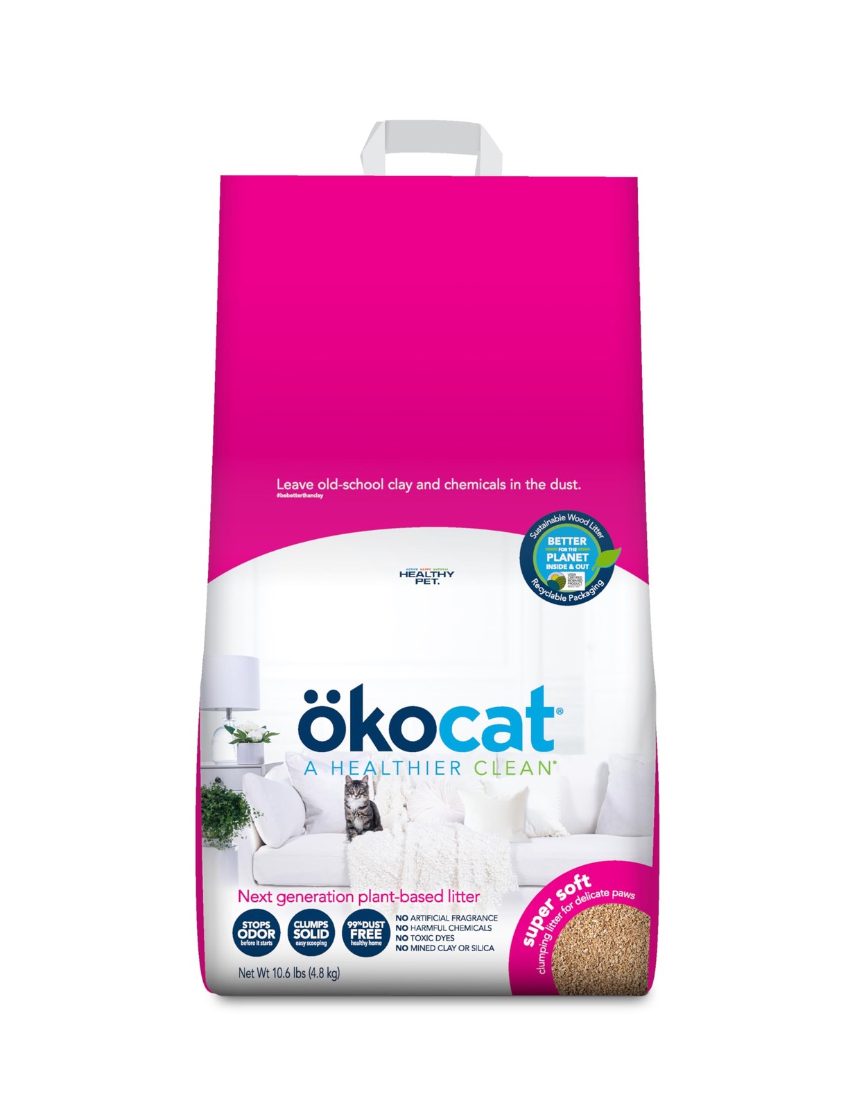 Clumping Cat Litter Unscented 10.6 lbs Natural Ingredients Kocat Super Soft