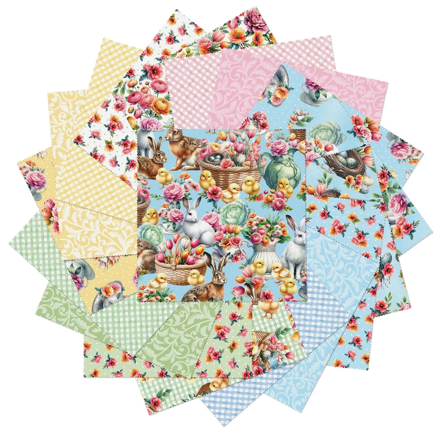 Benartex - Garden Tea 10x10 Pack by Nicole Decamp 42 pcs