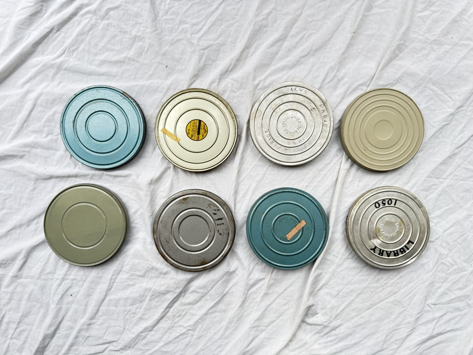 8 - 16mm Metal Film Reel Cans  7" inch diameter