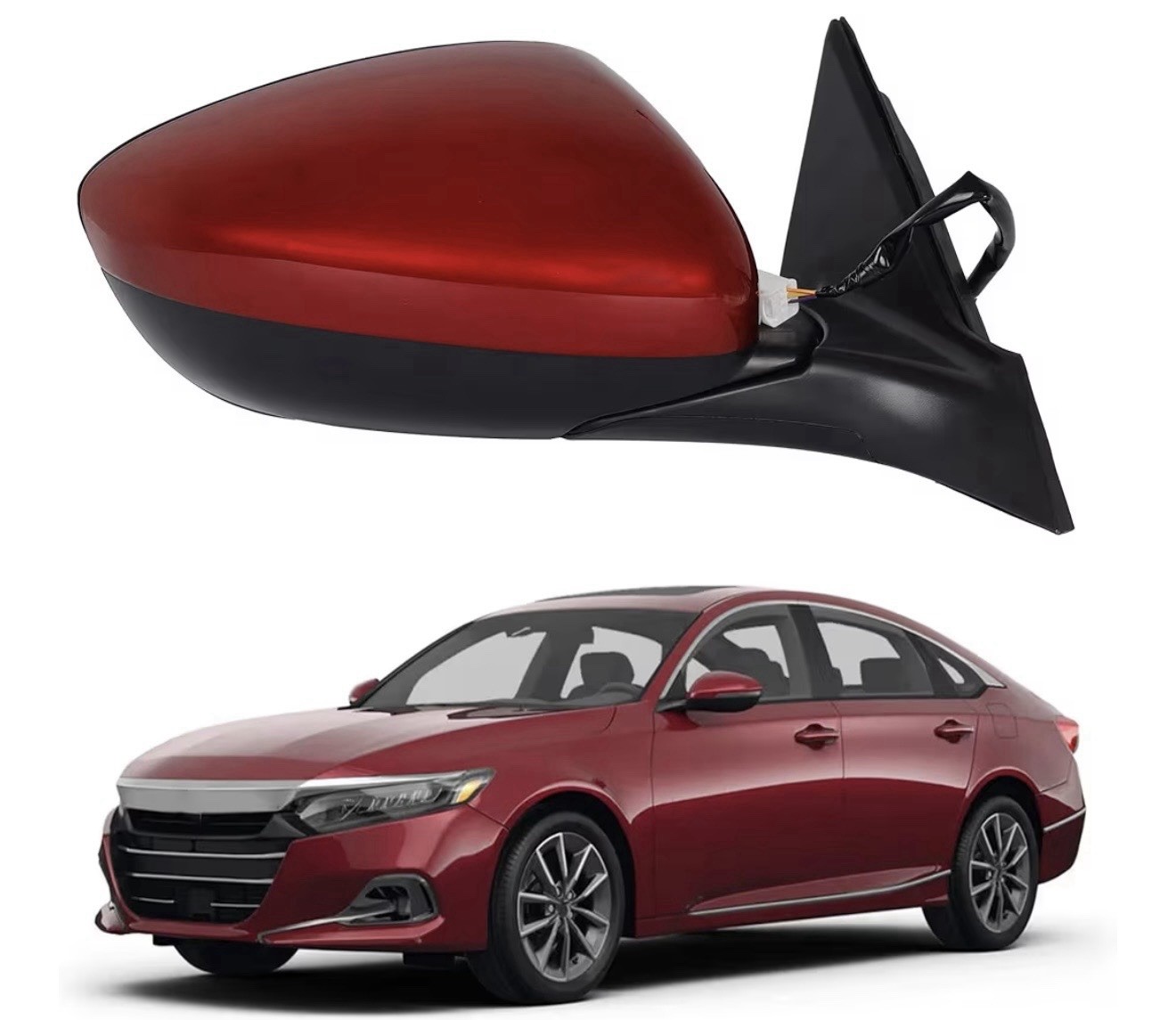 Right Passenger Side Mirror Assembly Red Honda Accord LX Sport  1.5T 2018-2022..