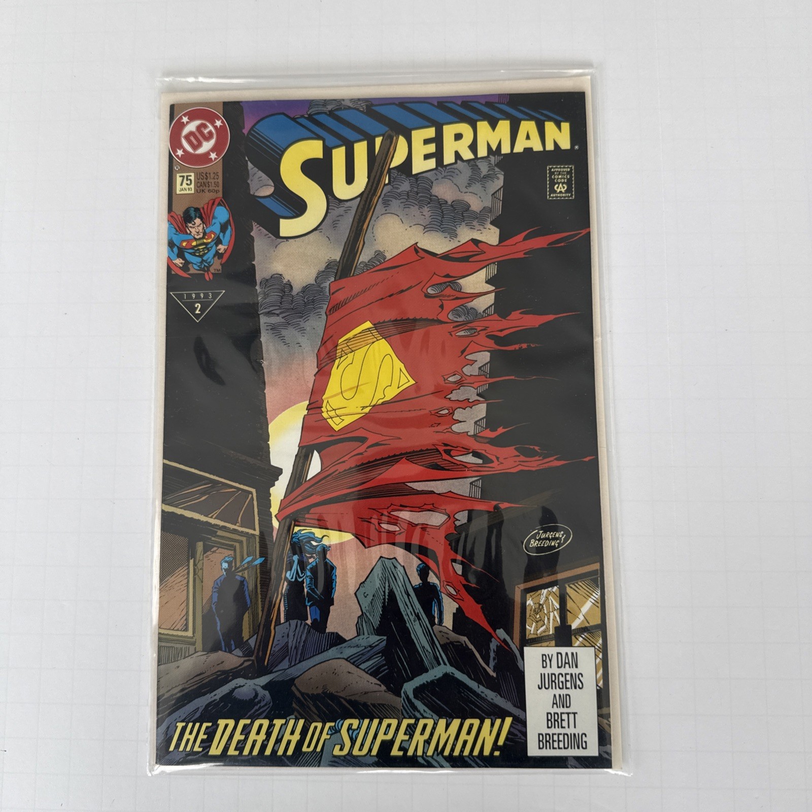 DC Comics Superman THE DEATH OF SUPERMAN 75 By Jurgens and Breeding 1993