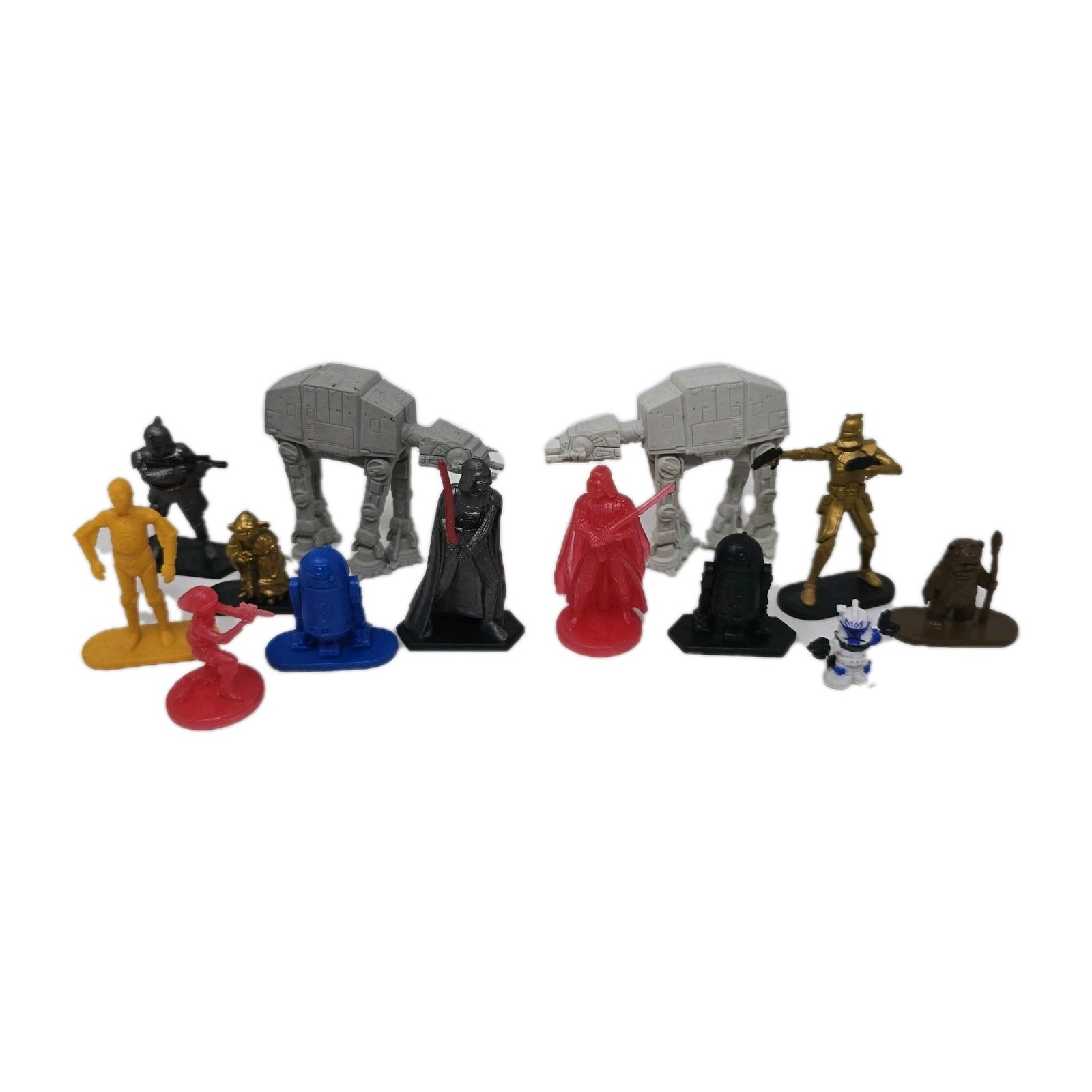 Star Wars Lot Of 13 Various Figures Vader Rex R2D2 AT-AT Wicket