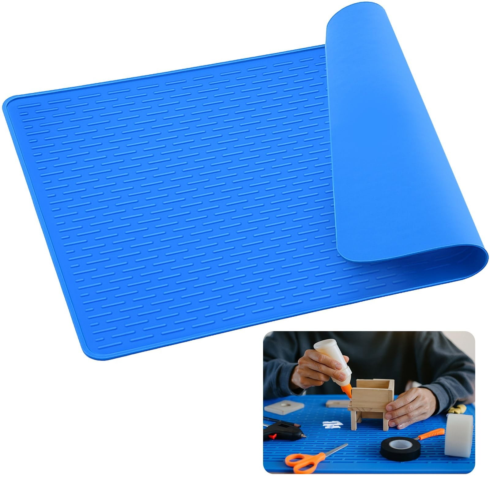 Large Silicone Glue Mat 30x20 Inch 3.2mm Thick Heat Resistant Craft Table Pad