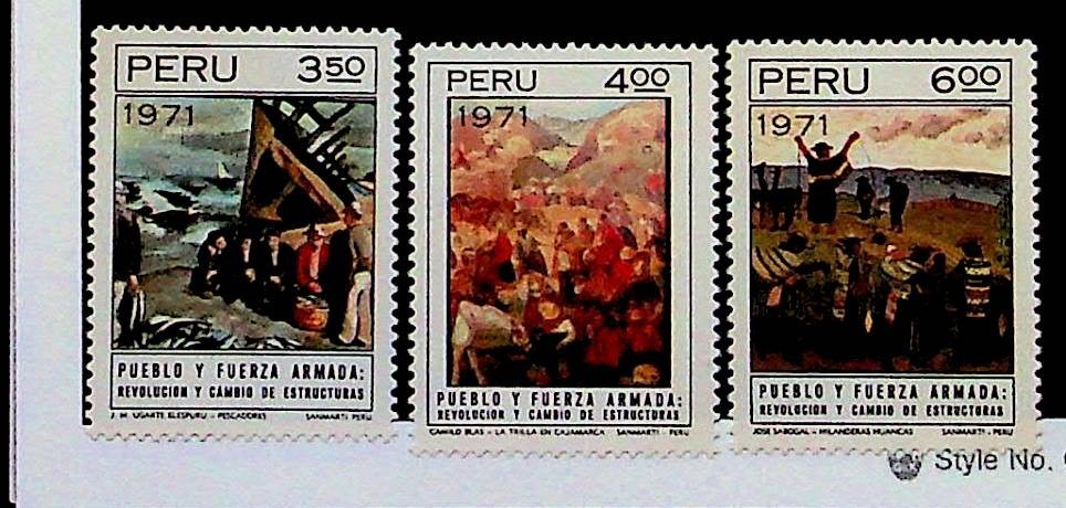 PERU Sc 566-8 NH ISSUE OF 1971 - ART - (RM26)
