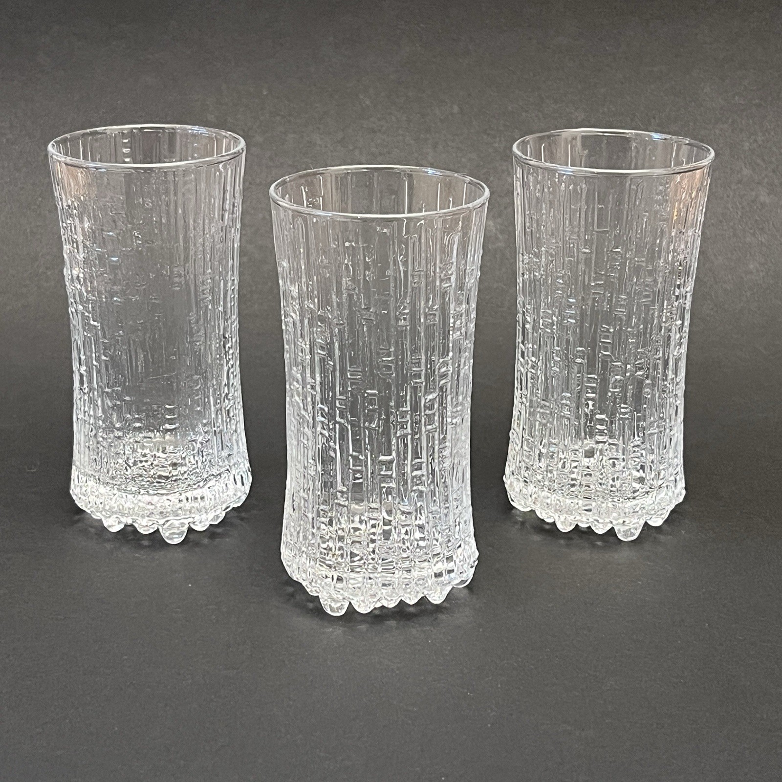Littala Finland Ultima Thule Tapio Wirkkala 4.5” Tall Glass Set Of 3