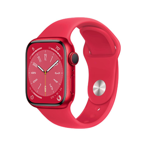 Apple Watch Series 8 45mm GPS + Cellular Unlocked - Red Aluminum Case - Red Band