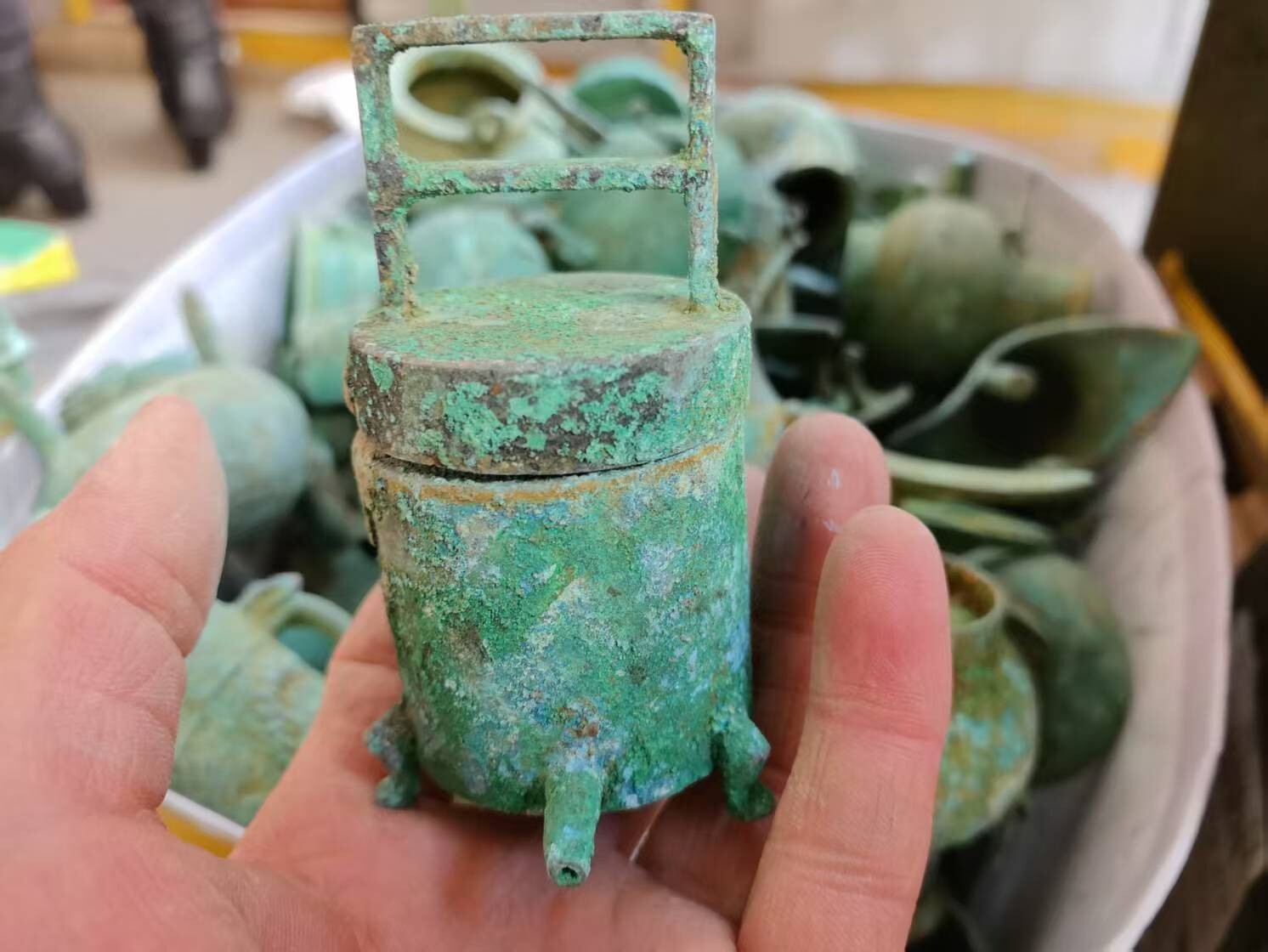 Old Bronze pot Be unearthed Old granary,China Come From FOLK Collection