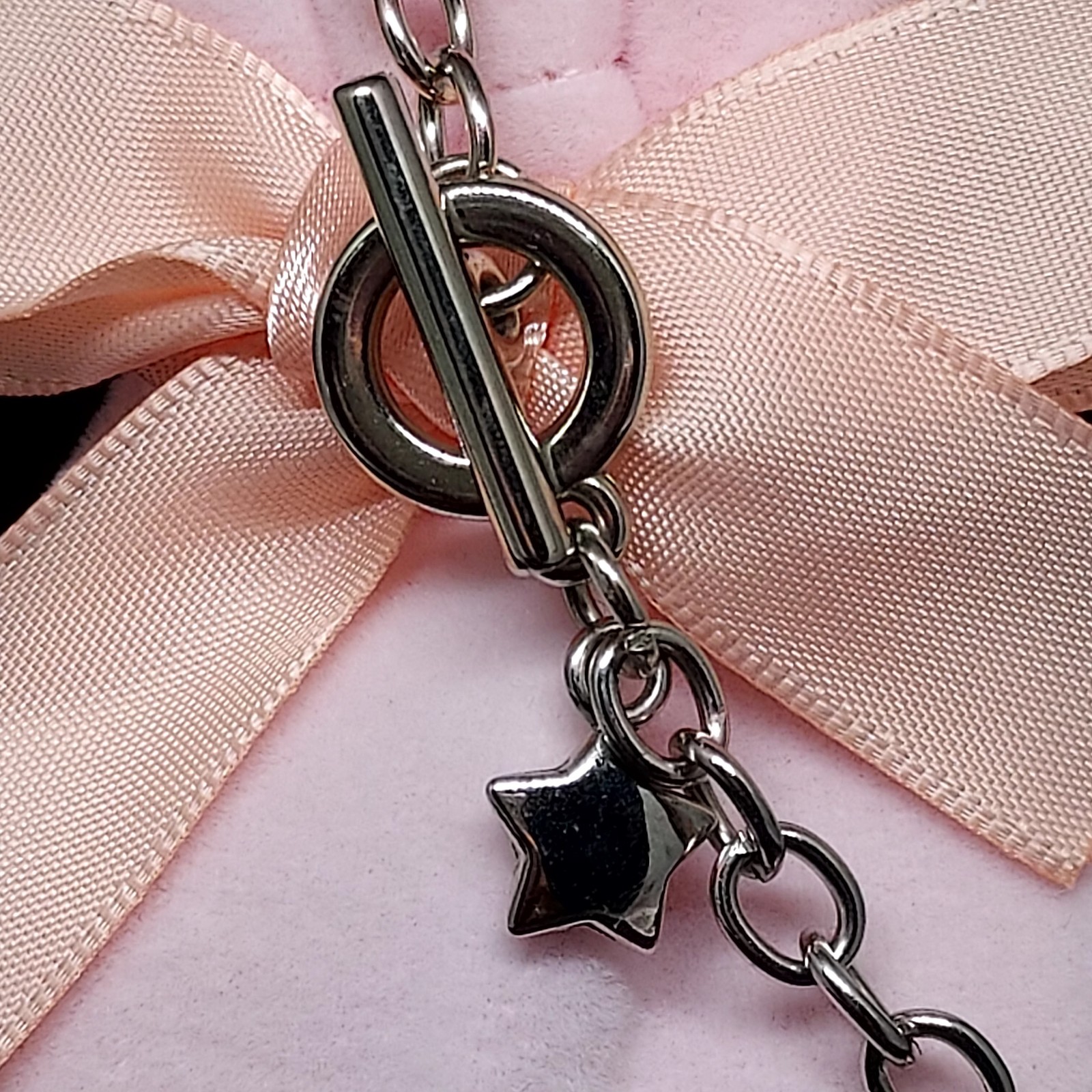 Star Charm Silver-tone Lafies Fashion Bracelet With Gift Pouch, Read Description