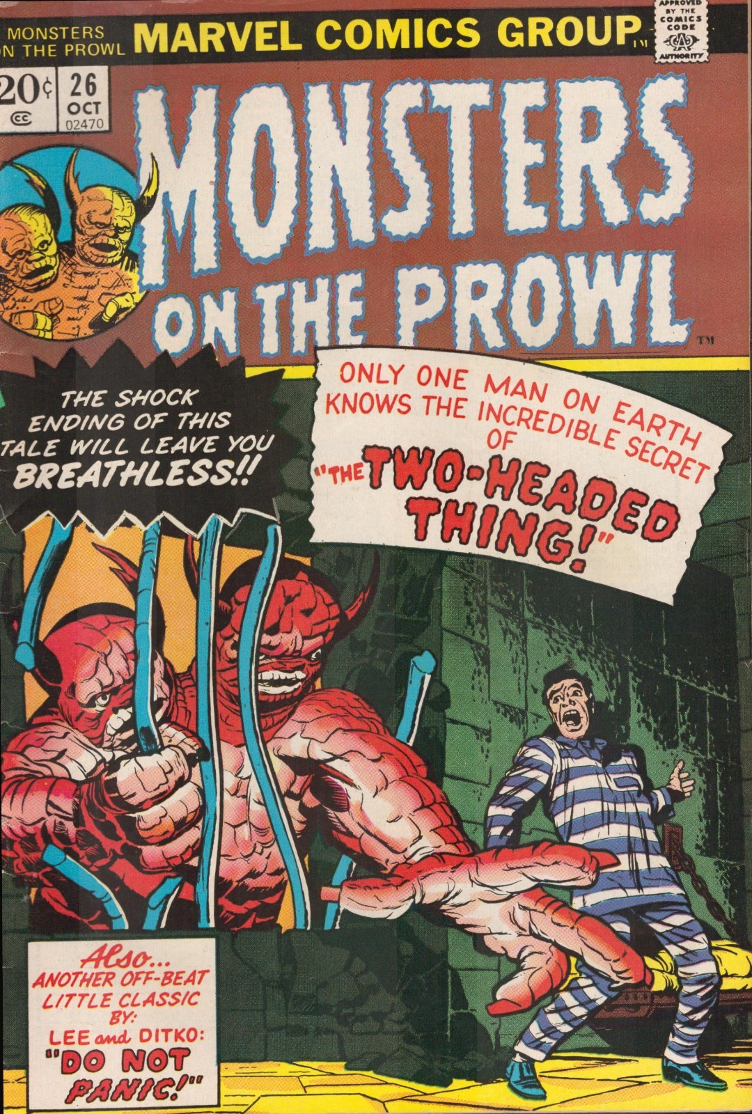 53788: Marvel Comics Group MONSTERS ON THE PROWL #26 Fine Plus Grade