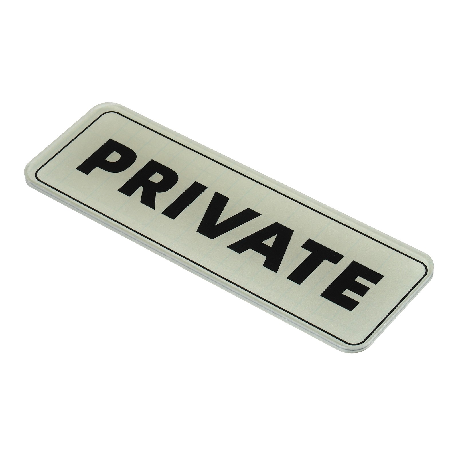 Private Sign, Acrylic 9"x3" Car Sticker Sign Holder, Silver