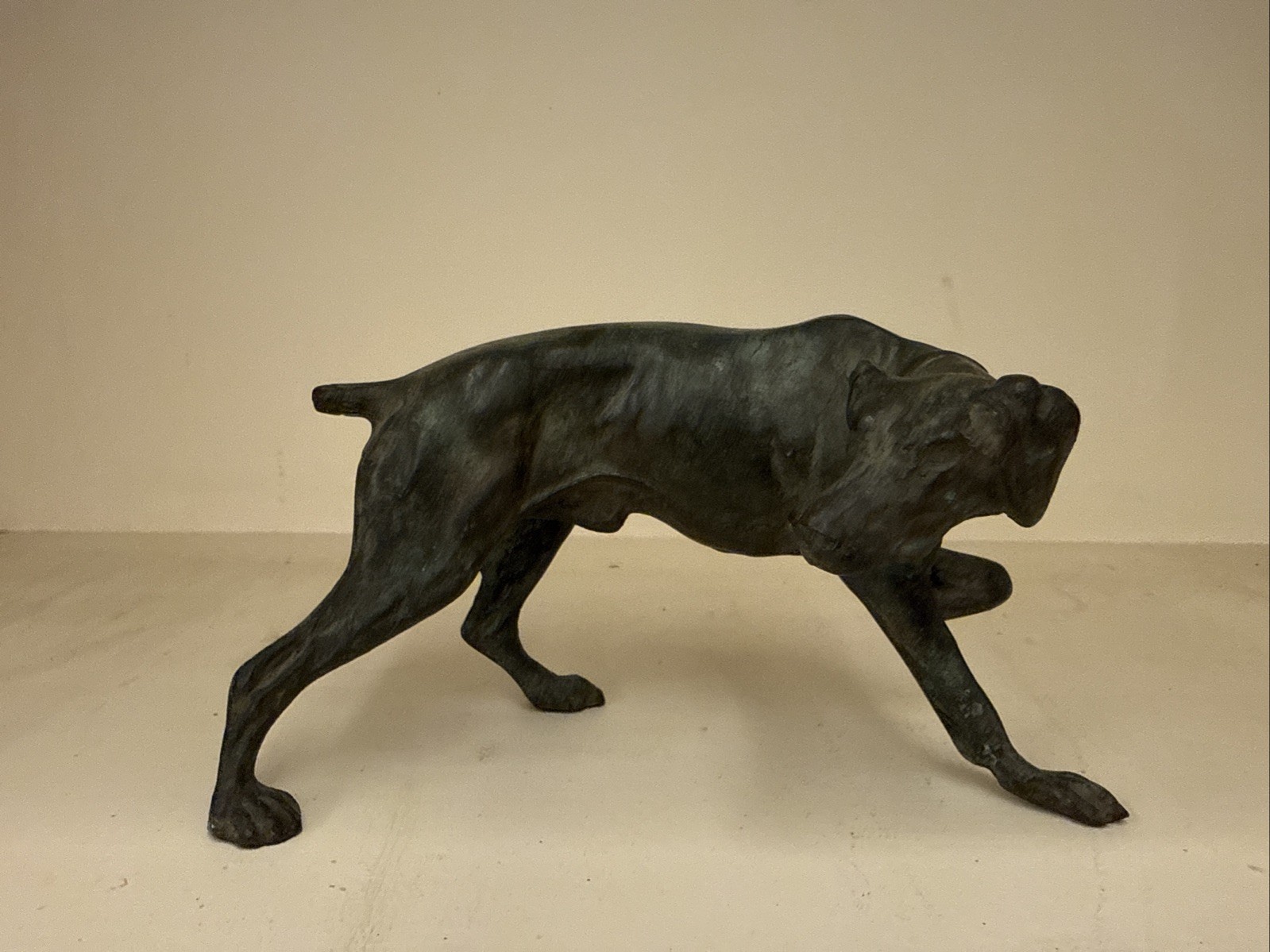 Vintage Bronze Dog Sculpture Pointer