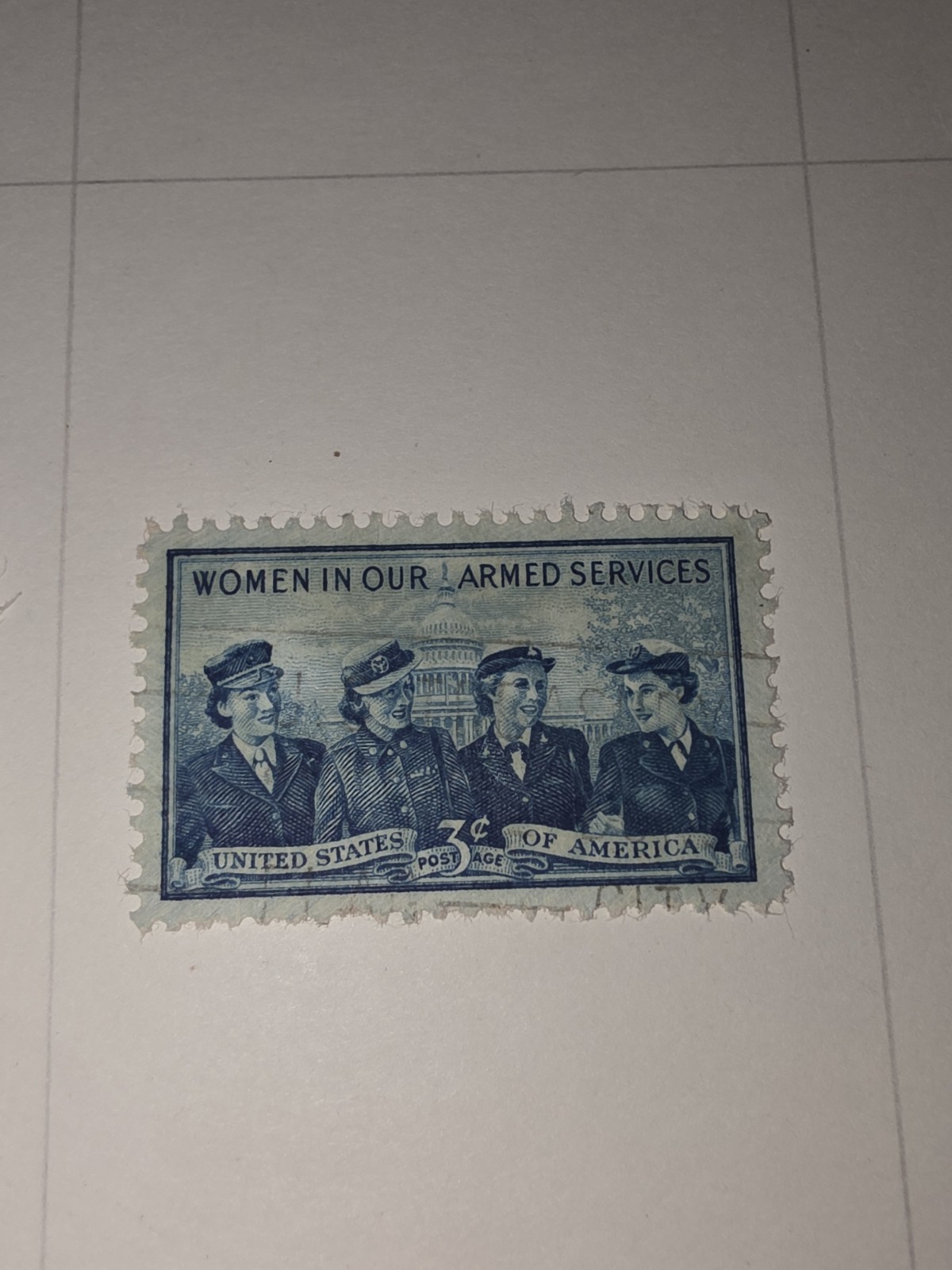 Vintage US Women In Our Armed Services 3c Stamp Used - #F1197