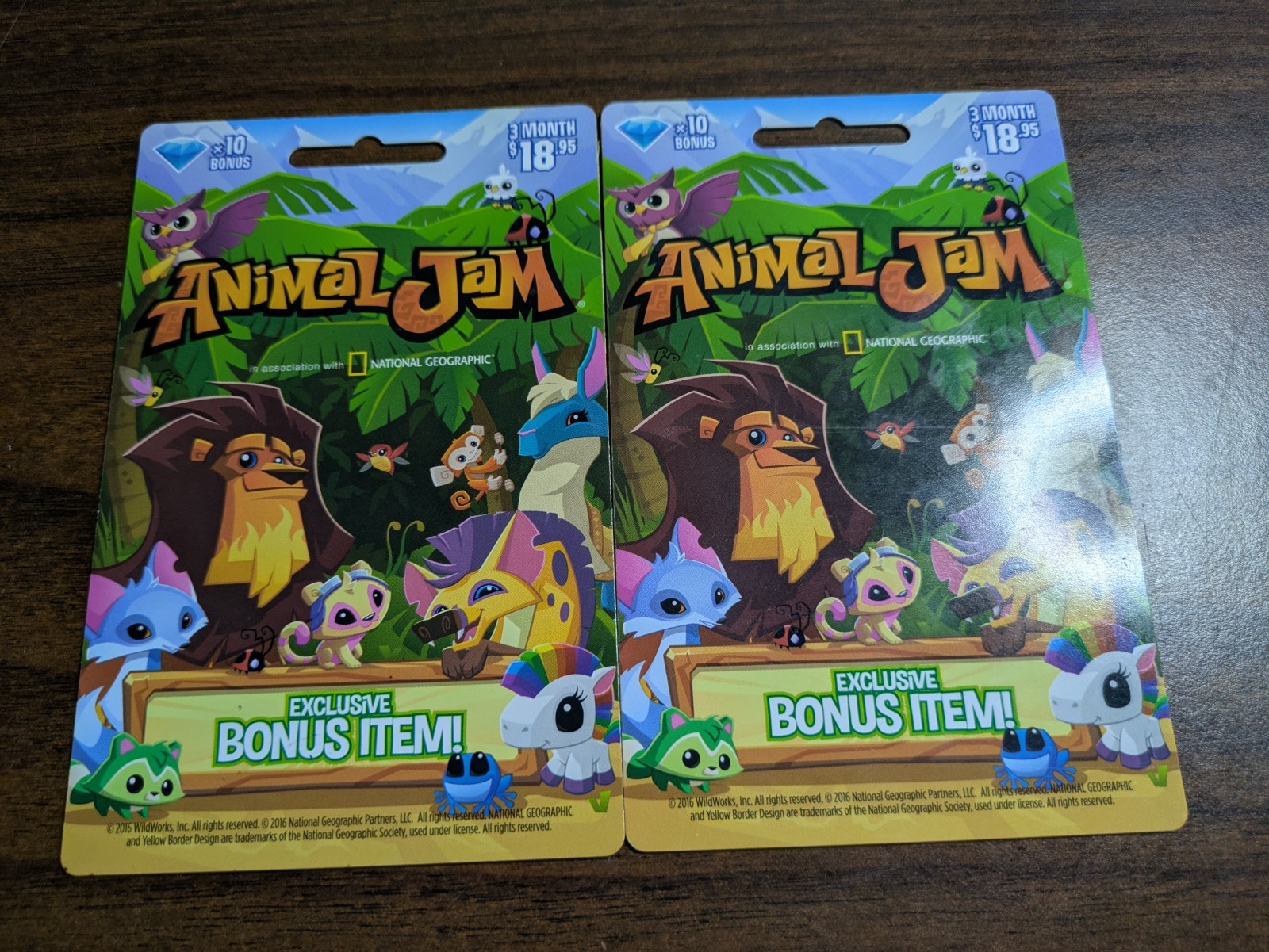 2x Animal Jam 3-Month Membership $18.95 Gift Card with Bonus Item RARE UNUSED