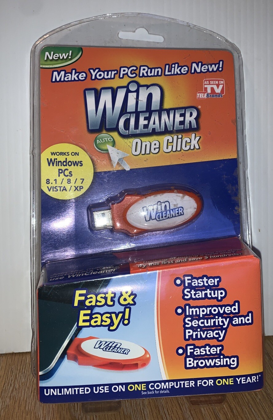 Win Cleaner USB One Click PC Computer Clean Repair Protect As Seen on TV