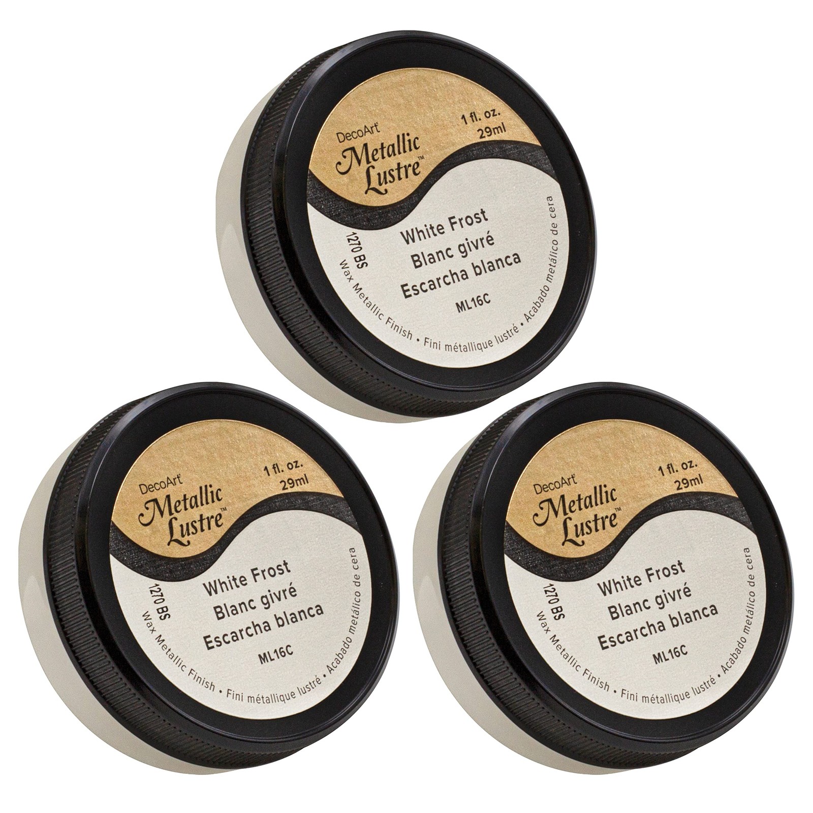 Metallic Lustre Wax 1oz White Frost - Pack of 3