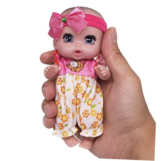 6" Cute Small Baby Doll Newborn Baby All Vinyl Reborn Baby Dolls for Girls Pink