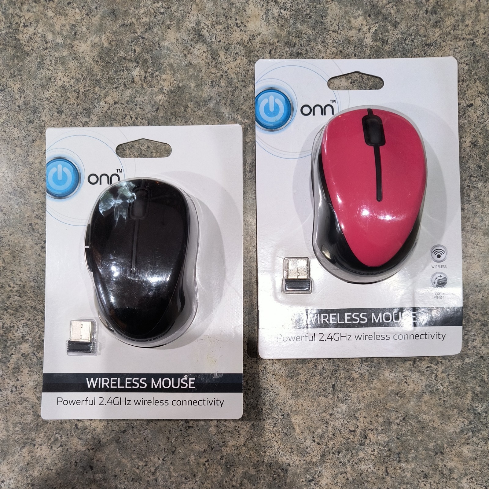 NEW 2 ONN Wireless Mouse 2.4GHz Wireless Connectivity ONA19H0006 Lot Of 2