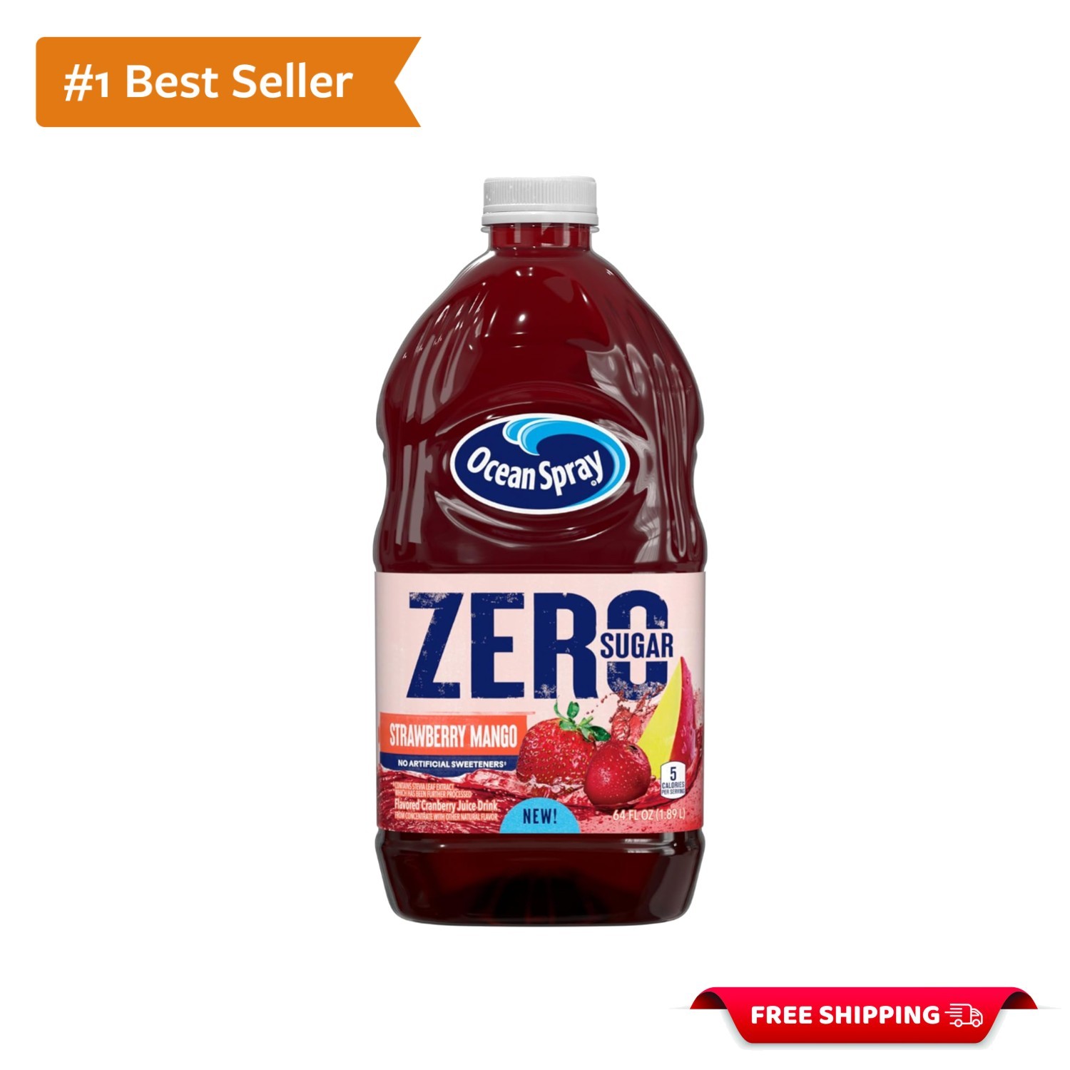 0g Sugar Strawberry Mango Juice Drink - 64 Fl Oz Benefits for Family Hydration