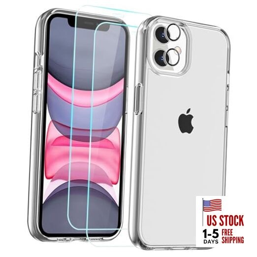  Compatible with Case with 2pcs Screen Protectors and 1pcs iPhone 11 Clear