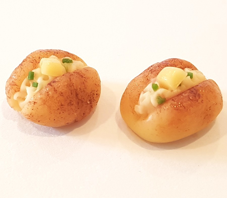 100 Dollhouse Miniature Baked Potato + Butter *Doll Food Barbi Diorama Wholesale