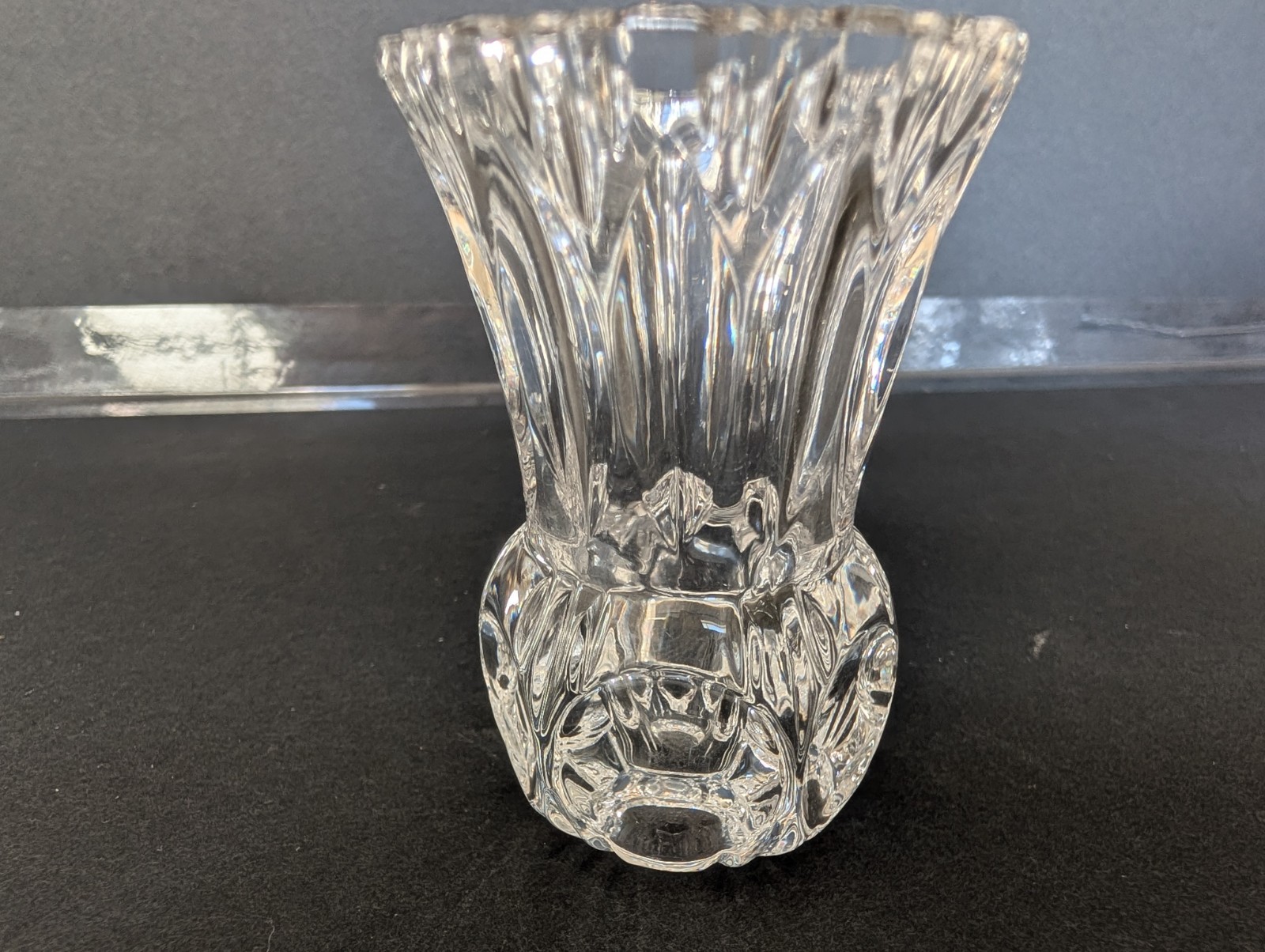 Lot of 2 Vintage Princess House Heritage  Crystal Miniture Bud Vase Sawtooth Top