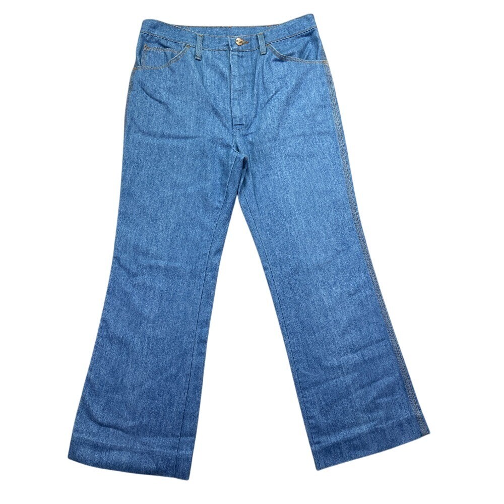 Wrangler Jeans Womens Flare Leg High Waist Denim Blue Vintage Sz 34M Fits 31"