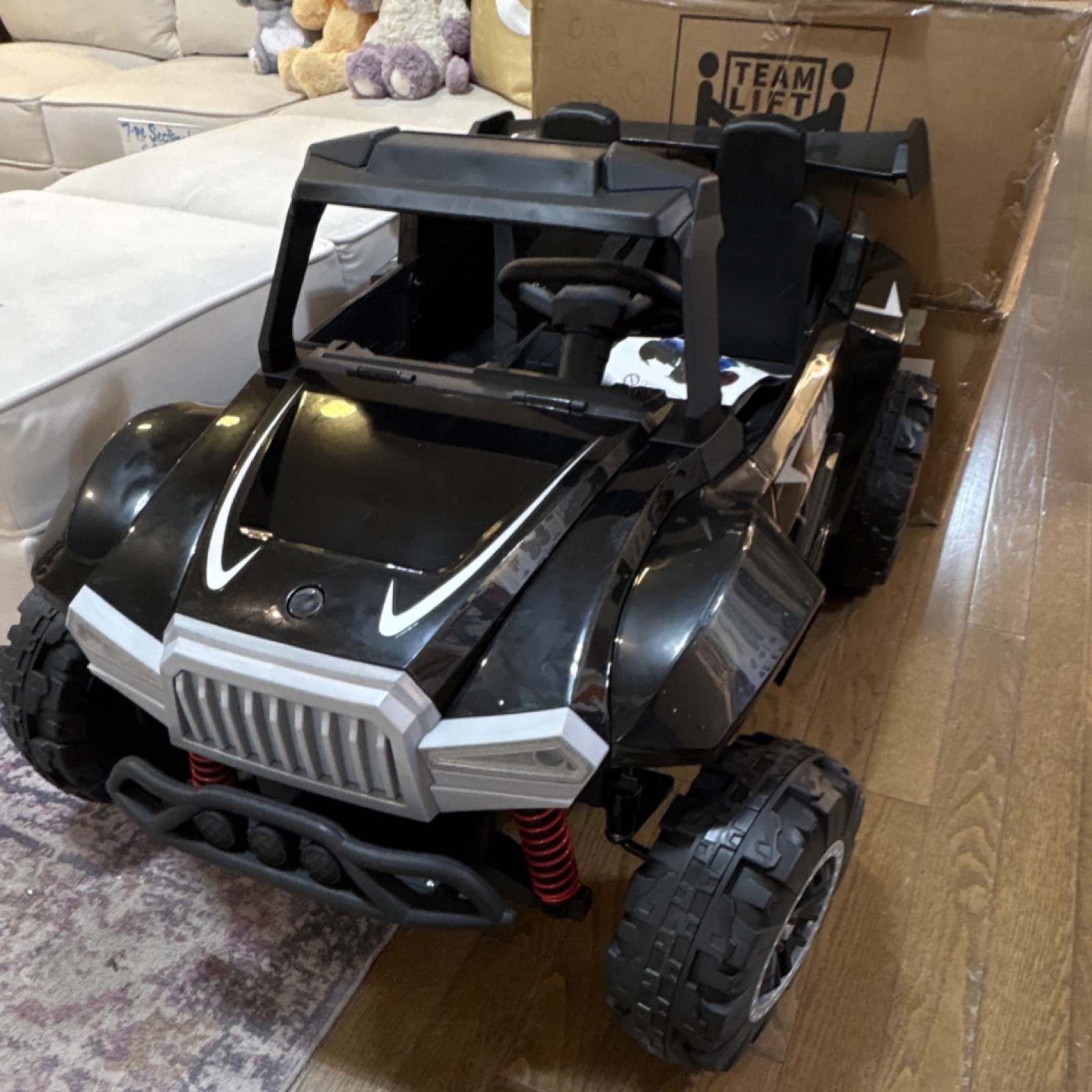 Black Battery Operated Ride-On Toy Car T118 All-Terrain for Ages 3-7