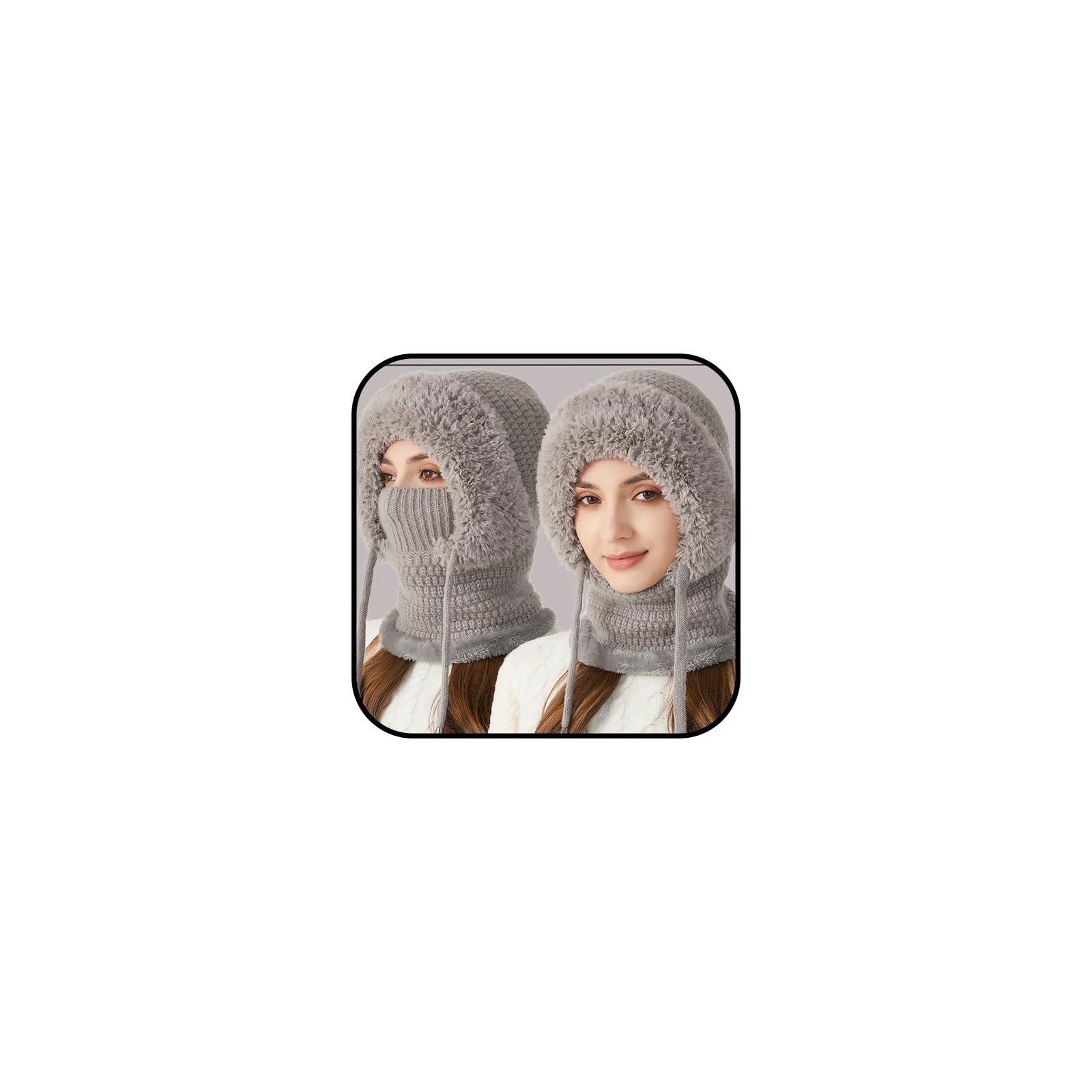 3 in 1 Beanie Hat with Scarf and Mask 3 in 1 Winter Hat for Women Balaclava S...