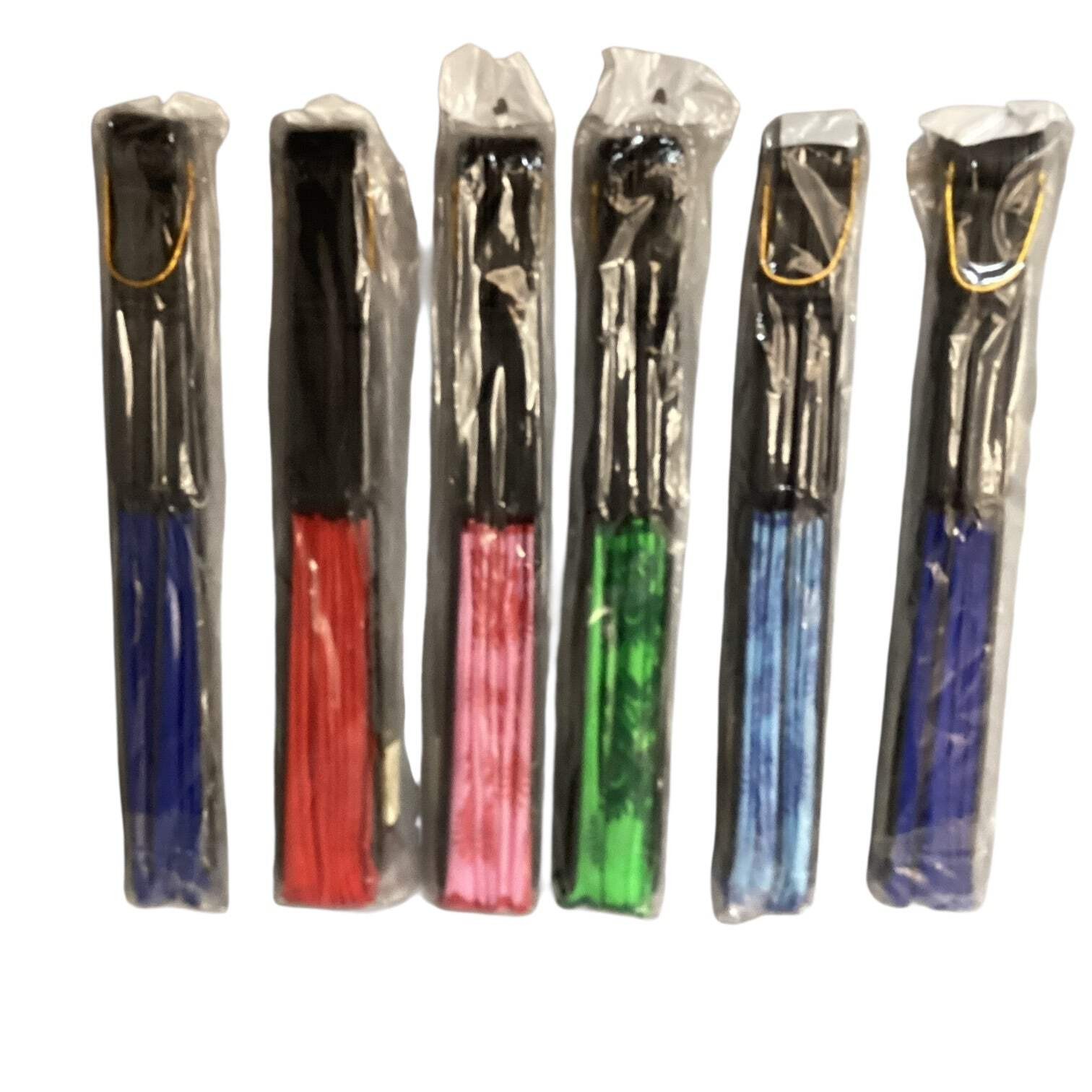 1539 - Set of 6 Asst Colors 10" Fan Velvet Lace Multicolor | AwaitingInput |