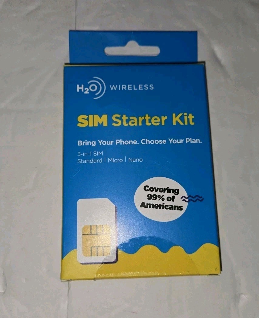 H2O X2 Pin Wireless SIM Starter Kit 3-2 SIM Card for Unlocked Phones Free Ship