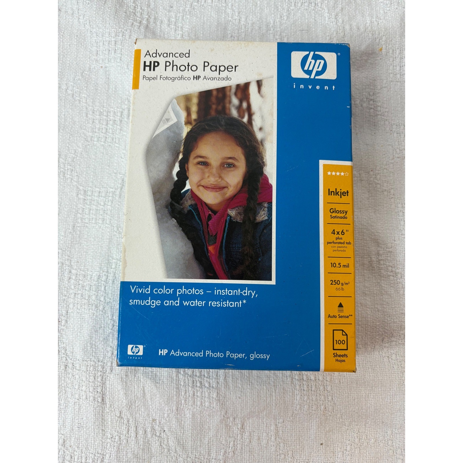 HP Advanced Photo Paper Glossy 4x6 Instant Dry Smudge Water Resistant 100 Sheets