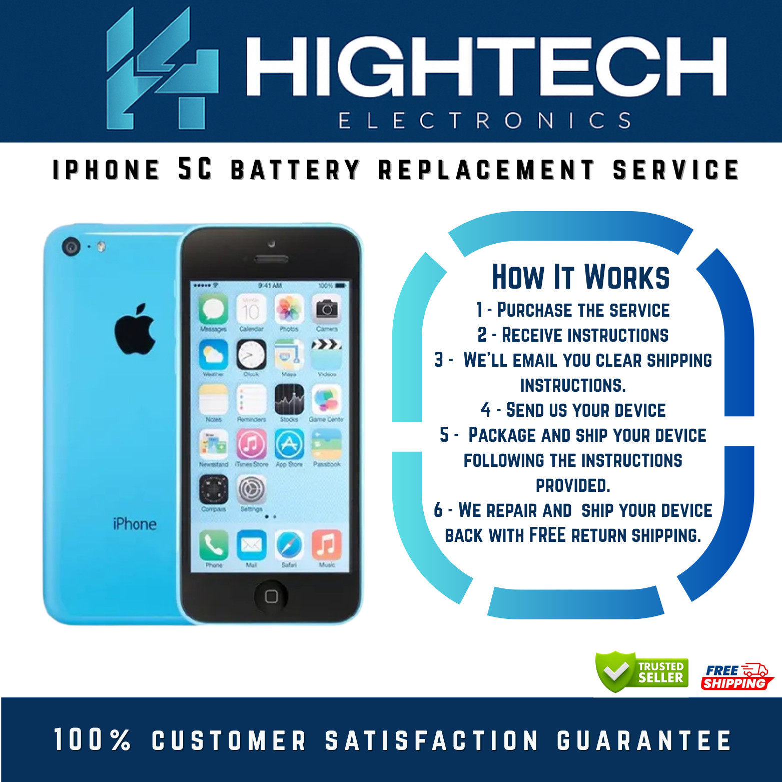 iPhone 5C Battery Replacement Service 🔋 | USA Seller | Fast & Reliable Repair