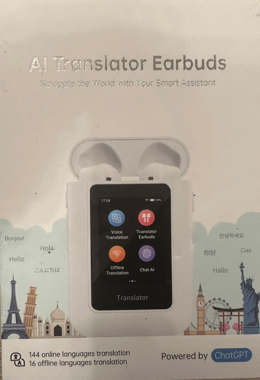 AI Translator Earbuds A8 – Smart Language Translation Device
