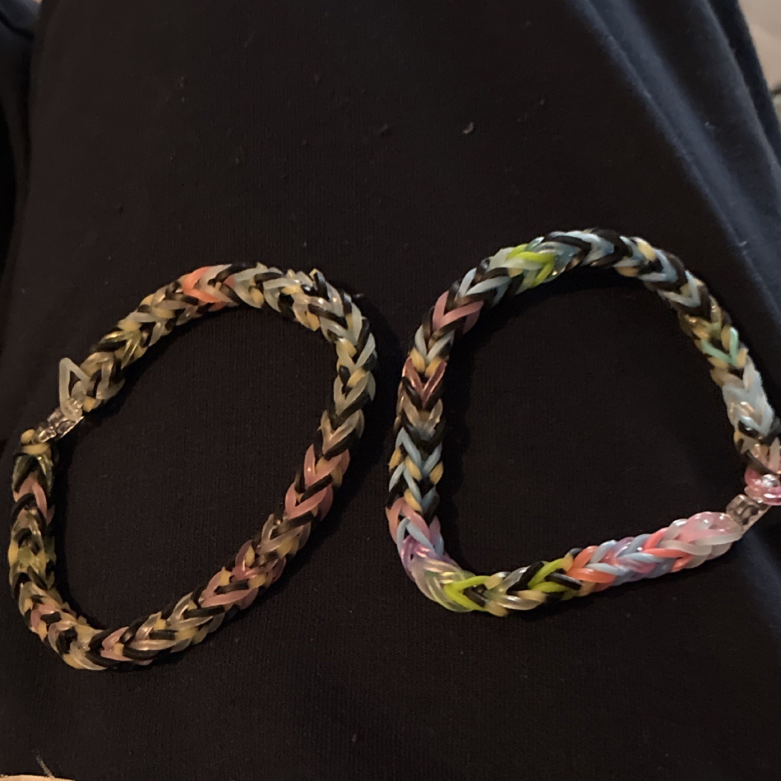 Braided Multicolor Adjustable Rubber Bracelet Set for Unisex Adults