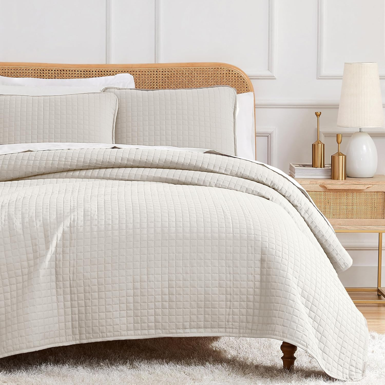 Twin Quilt Bedding Set, Soft Brushed Microfiber, Bedspread Coverlet, Pillow Sham