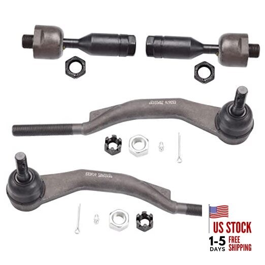  4pc Replacements for Front Inner And Outer Tie Rod End Compatible with Buick 