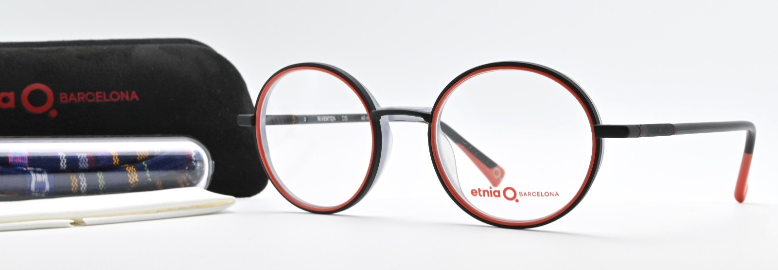 Etnia Barcelona Glasses Frame Riverton OG 40-20 148 Round Orange Black Matte M L