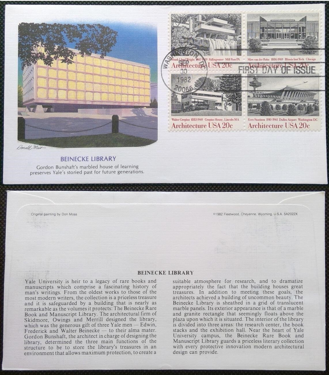 Scott 2019 2020 2021 2022 FDC American Architecture Series BLK4 Fleetwood Cachet