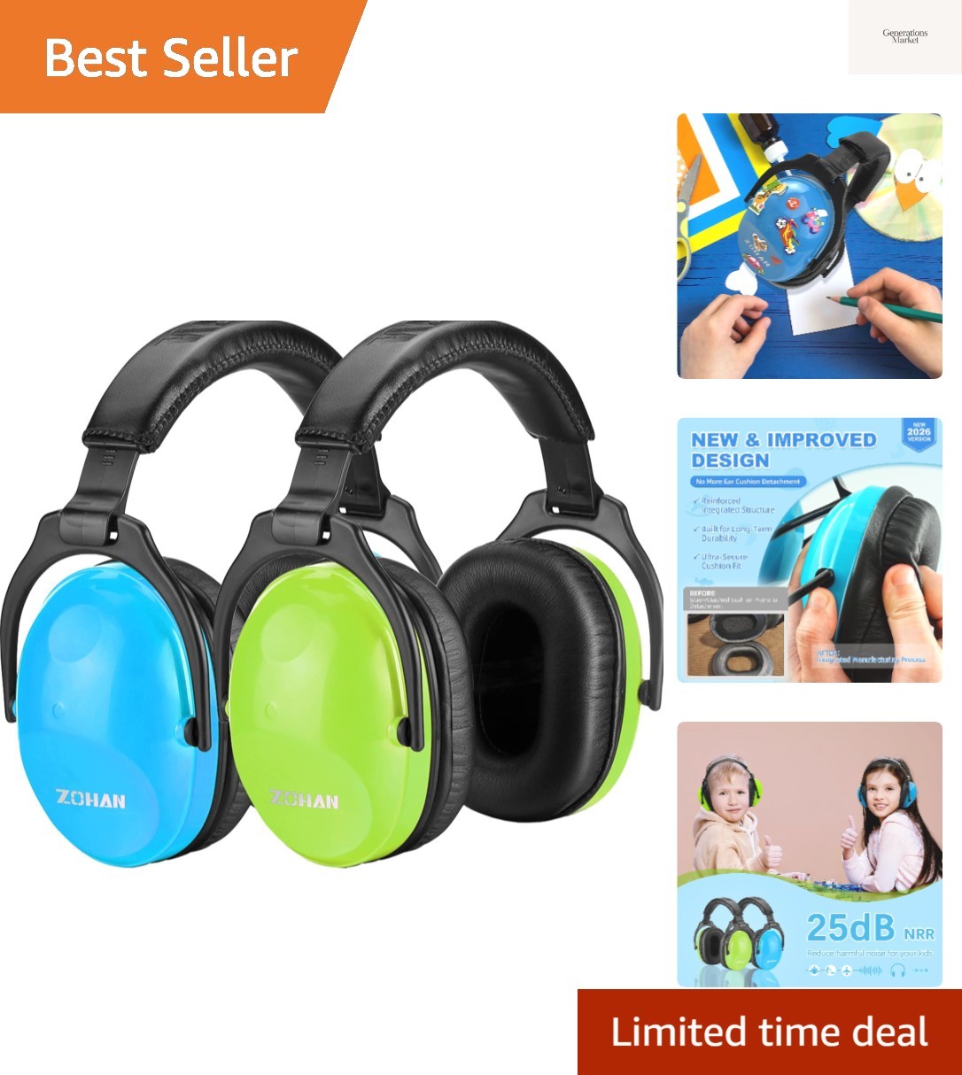 Kids Ear Protection 2 Pack,Kids Noise Canceling Headphone for Concerts, Monst...