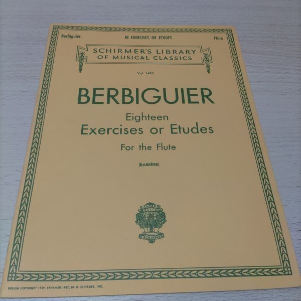 Sheet music flute verbigier 18 etudes collection shelf eNA2