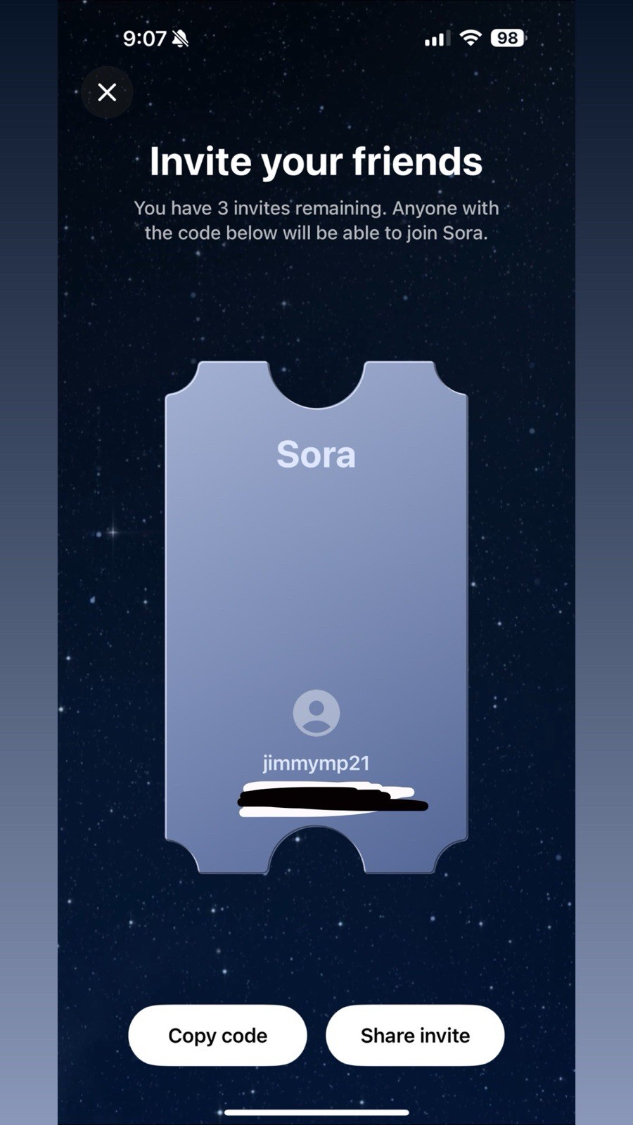 Sora 2 Invite Code. Comes With 4 Codes Wasn’t You Purchased It. I Have 3!