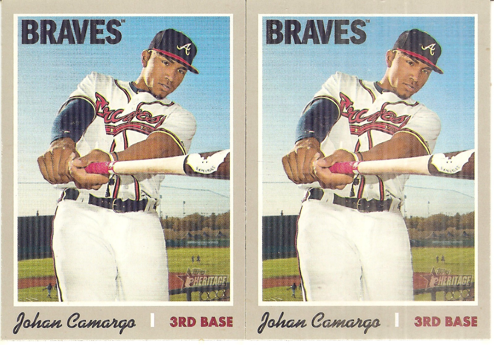 2 CARD 2019 TOPPS HERITAGE JOHAN CAMARGO BASEBALL CARD LOT