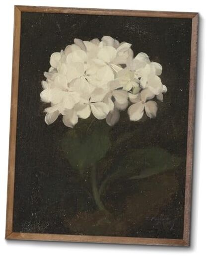  Unframed Wall Art for Living Room Decoration Canvas 10"L x 8"W WhiteHydrangea