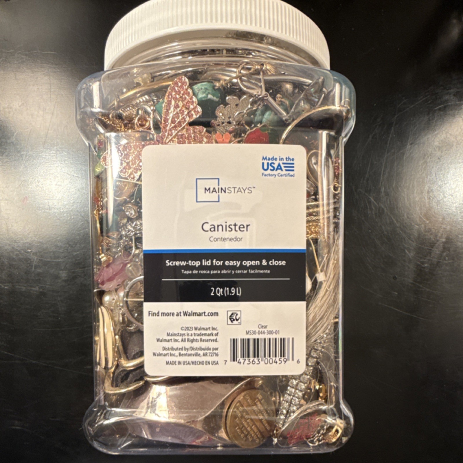 Mystery Mixed Lot Fashion Jewelry 50+ Pieces Bracelets Earrings Canister